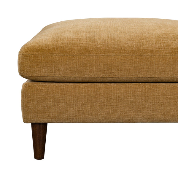 Lh Imports Gemma Ottoman - Chic Fawn Upholstered Seating With Solid Wood Frame And Feather-wrapped Comfort Brown Polyester,Oak,Poplar,Plywood,Polyester Fibre, Foam,Feathers,Dacron,Rubberwood  Polyester Fibre, Gem-03mtd