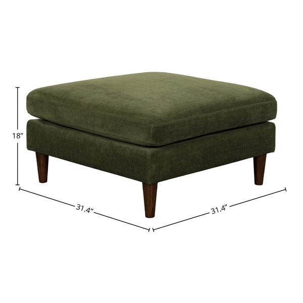 Lh Imports Gemma Ottoman - Chic Fawn Upholstered Seating With Solid Wood Frame And Feather-wrapped Comfort Green Polyester,Oak,Poplar,Plywood,Foam,Feathers,Dacron,Rubberwood Gem-03olv