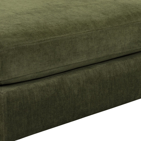 Lh Imports Gemma Ottoman - Chic Fawn Upholstered Seating With Solid Wood Frame And Feather-wrapped Comfort Green Polyester,Oak,Poplar,Plywood,Foam,Feathers,Dacron,Rubberwood Gem-03olv