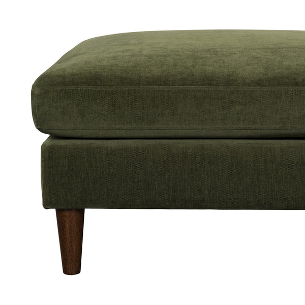 Lh Imports Gemma Ottoman - Chic Fawn Upholstered Seating With Solid Wood Frame And Feather-wrapped Comfort Green Polyester,Oak,Poplar,Plywood,Foam,Feathers,Dacron,Rubberwood Gem-03olv
