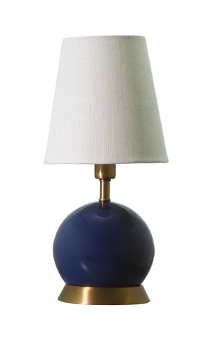 House Of Troy Geo Mini Accent Lamp - Stylish 12-inch Table Light For Modern Décor, Perfect For Any Room Navy Blue With Weathered Brass Accents Metal Geo109