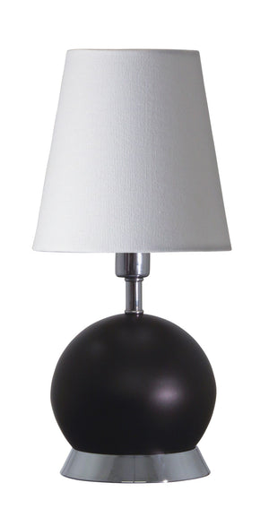 House Of Troy Geo Mini Accent Lamp - Stylish 12-inch Table Light For Modern Décor, Perfect For Any Room Black Matte With Chrome Accents Metal Geo110