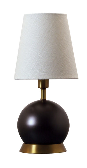 House Of Troy Geo Mini Accent Lamp - Stylish 12-inch Table Light For Modern Décor, Perfect For Any Room Mahogany Bronze With Weathered Brass Accents Metal Geo111