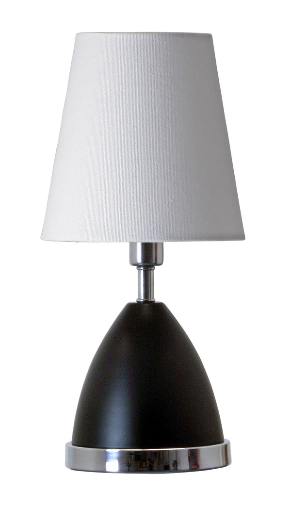 House Of Troy Geo Mini Accent Lamp - Stylish 12-inch Table Light For Modern Décor, Perfect For Any Room Black Matte With Chrome Accents Metal Geo210