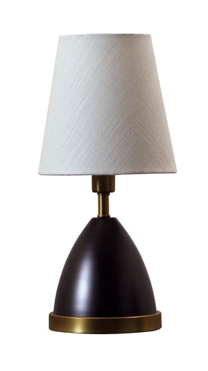 House Of Troy Geo Mini Accent Lamp - Stylish 12-inch Table Light For Modern Décor, Perfect For Any Room Mahogany Bronze With Weathered Brass Accents Metal Geo211