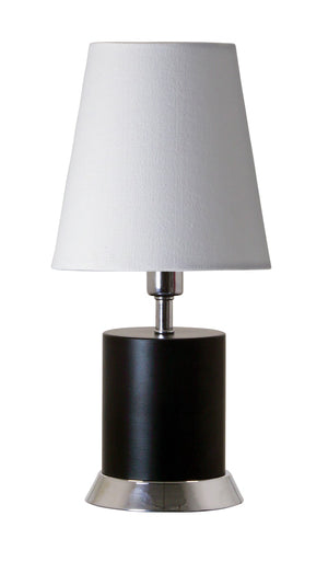 House Of Troy Geo Mini Accent Lamp - Stylish 12-inch Table Light For Modern Décor, Perfect For Any Room Black Matte With Chrome Accents Metal Geo310