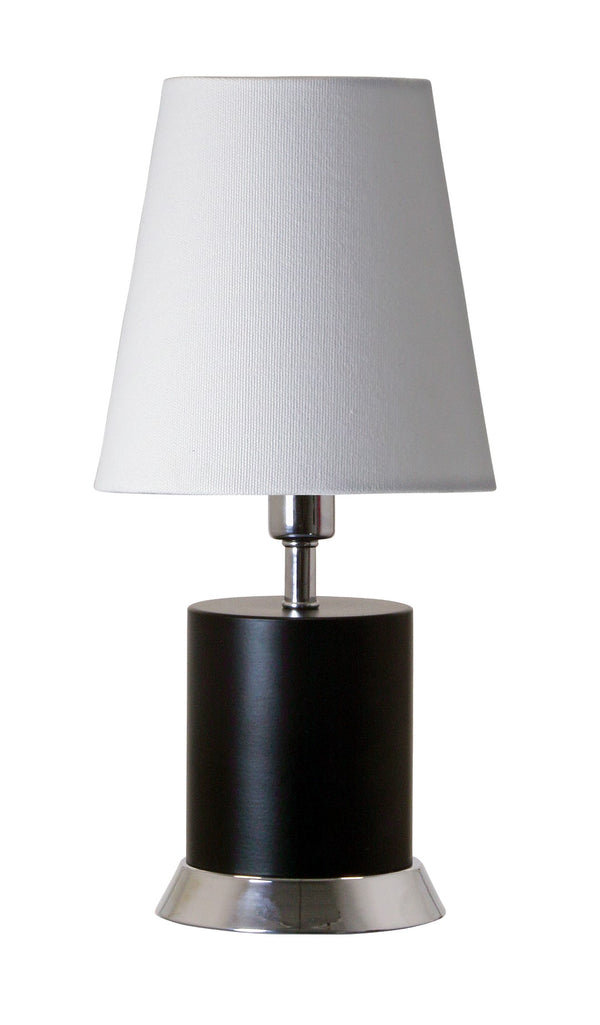 House Of Troy Geo Mini Accent Lamp - Stylish 12-inch Table Light For Modern Décor, Perfect For Any Room Black Matte With Chrome Accents Metal Geo310