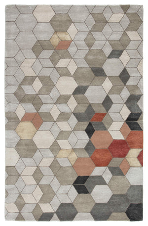 Jaipur Living Jaipur Living Combs Hand Tufted Wool Viscose Rug Honeycomb Geometric Warm Neutral 5' x 8' RUG137581