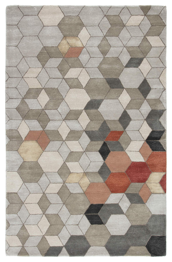 Jaipur Living Jaipur Living Combs Hand Tufted Wool Viscose Rug Honeycomb Geometric Warm Neutral 5' x 8' RUG137581