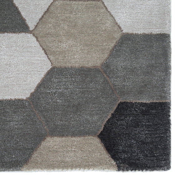 Jaipur Living Jaipur Living Combs Hand Tufted Wool Viscose Rug Honeycomb Geometric Warm Neutral 5' x 8' RUG137581