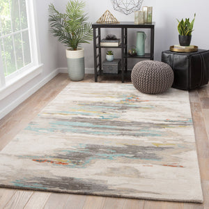 Jaipur Living Genesis Ryenn Ges06 Tufted Handmade 61% Viscose 39% Wool Contemporary/Modern Abstract Indoor Rug Gray, Blue 61% Viscose 39% Wool, 100% Polyester Rug138748