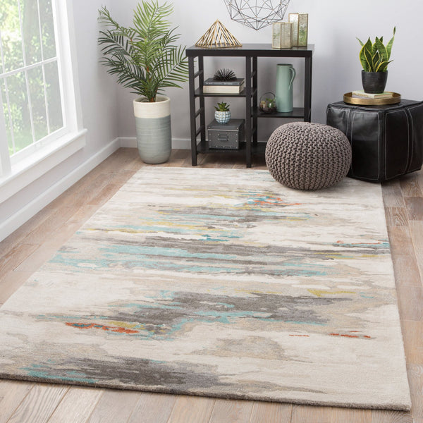 Jaipur Living Genesis Ryenn Ges06 Tufted Handmade 61% Viscose 39% Wool Contemporary/Modern Abstract Indoor Rug Gray, Blue 61% Viscose 39% Wool, 100% Polyester Rug138748