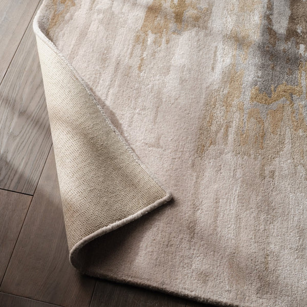 Jaipur Living Genesis Ryenn Ges07 Tufted Handmade 60% Wool 40% Viscose Contemporary/Modern Abstract Indoor Rug Gray, Gold 60% Wool 40% Viscose, 100% Polyester Rug138751