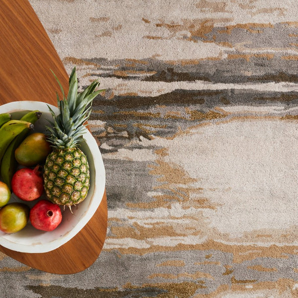 Jaipur Living Genesis Ryenn Ges07 Tufted Handmade 60% Wool 40% Viscose Contemporary/Modern Abstract Indoor Rug Gray, Gold 60% Wool 40% Viscose, 100% Polyester Rug138751