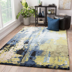 Jaipur Living Genesis Matcha Ges10 Tufted Handmade 60% Wool 40% Viscose Contemporary/Modern Abstract Indoor Rug Blue, Green 60% Wool 40% Viscose, 100% Polyester Rug138760