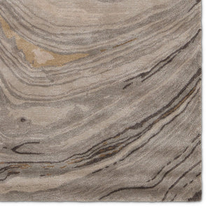 Jaipur Living Genesis Atha Ges11 Rug142744 Tufted Handmade 59% Viscose 41% Wool Contemporary/Modern Abstract Indoor Rug Gray, Tan 59% Viscose 41% Wool, 100% Polyester Rug142744