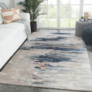 Jaipur Living Genesis Ryenn Ges19 Tufted Handmade 65% Viscose 35% Wool Contemporary/Modern Abstract Indoor Rug Blue, Gray 65% Viscose 35% Wool, 100% Polyester Rug139350