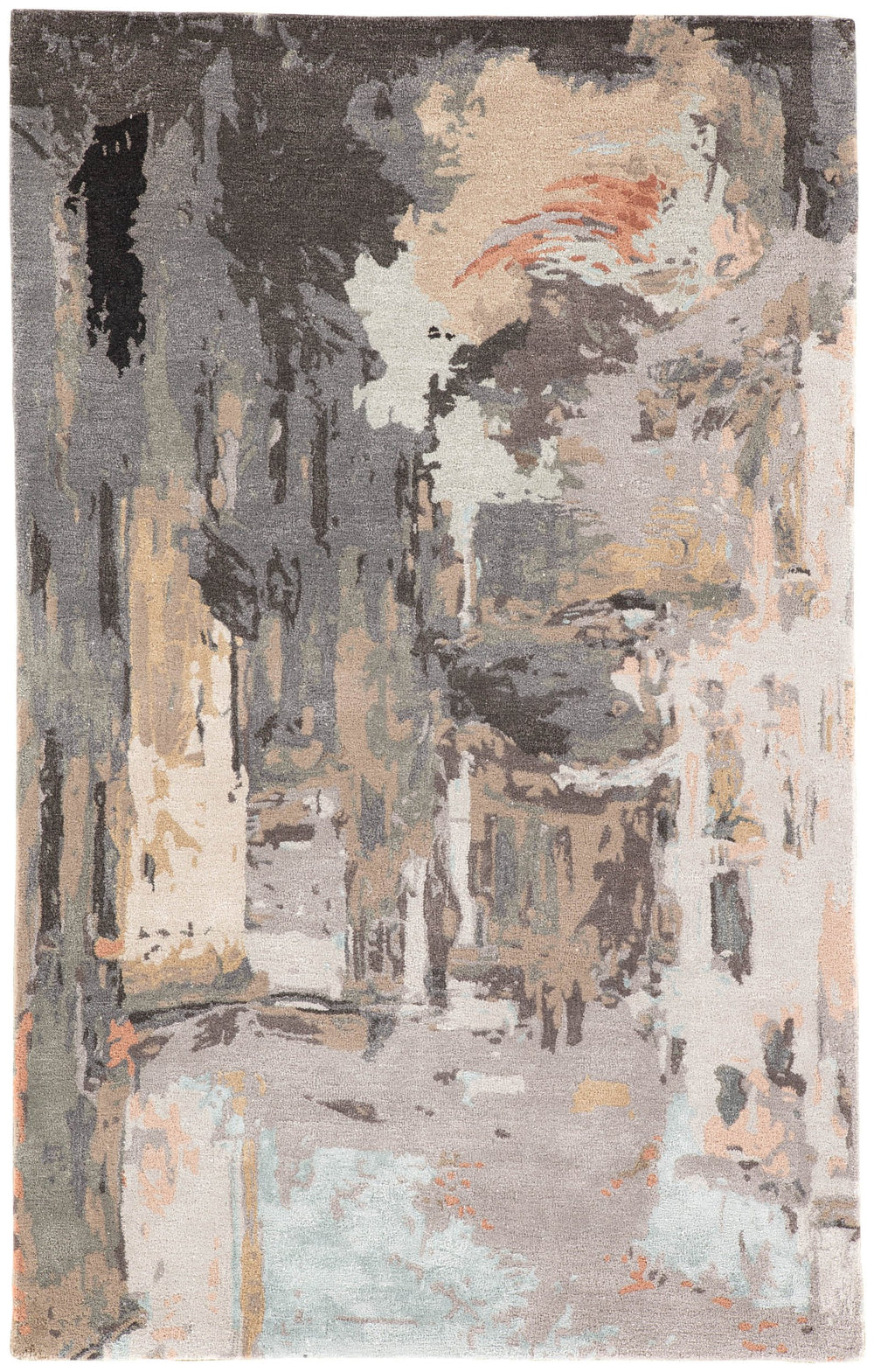 Jaipur Living Genesis Luella Ges25 Tufted Handmade 60% Wool 40% Viscose Contemporary/Modern Abstract Indoor Rug Gray, Tan 60% Wool 40% Viscose, 100% Polyester Rug139353