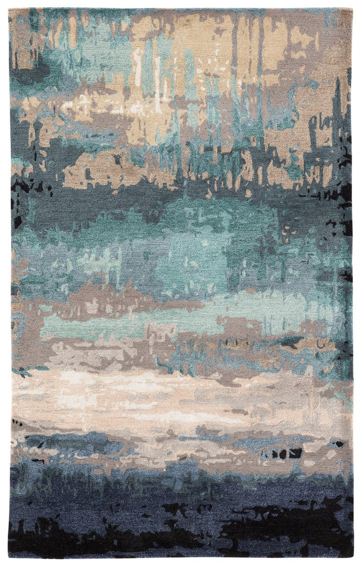 Jaipur Living Genesis Benna Ges27 Tufted Handmade 60% Wool 40% Viscose Contemporary/Modern Abstract Indoor Rug Blue, Gray 60% Wool 40% Viscose, 100% Polyester Rug140395