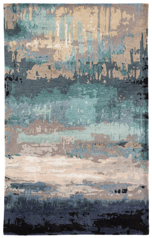 Jaipur Living Genesis Benna Ges27 Tufted Handmade 60% Wool 40% Viscose Contemporary/Modern Abstract Indoor Rug Blue, Gray 60% Wool 40% Viscose, 100% Polyester Rug140395