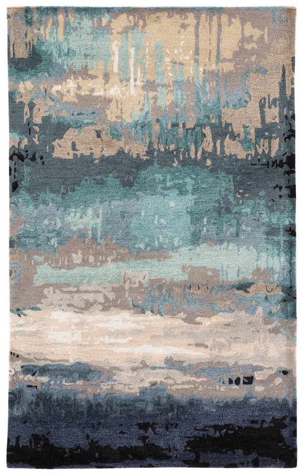 Jaipur Living Genesis Benna Ges27 Tufted Handmade 60% Wool 40% Viscose Contemporary/Modern Abstract Indoor Rug Blue, Gray 60% Wool 40% Viscose, 100% Polyester Rug140395