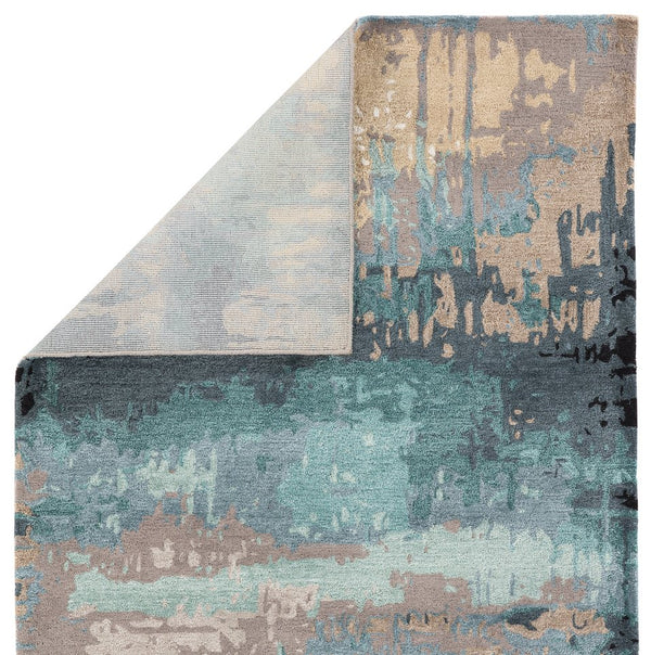 Jaipur Living Genesis Benna Ges27 Tufted Handmade 60% Wool 40% Viscose Contemporary/Modern Abstract Indoor Rug Blue, Gray 60% Wool 40% Viscose, 100% Polyester Rug140395