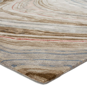 Jaipur Living Jaipur Living Atha Hand-tufted Wool Viscose Abstract Swirl Rug for Entryway or Bath Brown 65% Viscose 35% Wool RUG143723
