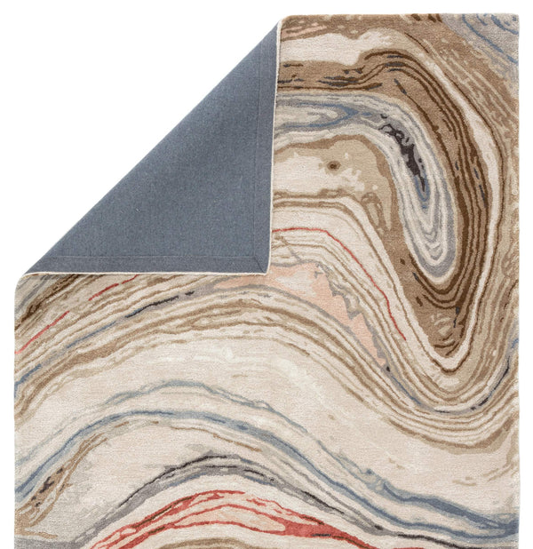 Jaipur Living Jaipur Living Atha Hand-tufted Wool Viscose Abstract Swirl Rug for Entryway or Bath Brown 65% Viscose 35% Wool RUG143723
