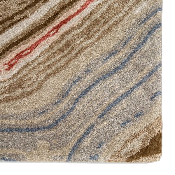 Jaipur Living Jaipur Living Atha Hand-tufted Wool Viscose Abstract Swirl Rug for Entryway or Bath Brown 65% Viscose 35% Wool RUG143723