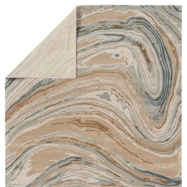 Jaipur Living Genesis Atha Ges33 Tufted Handmade 60% Wool 40% Viscose Contemporary/Modern Abstract Indoor Rug Taupe, Blue 60% Wool 40% Viscose, 100% Polyester Rug144051