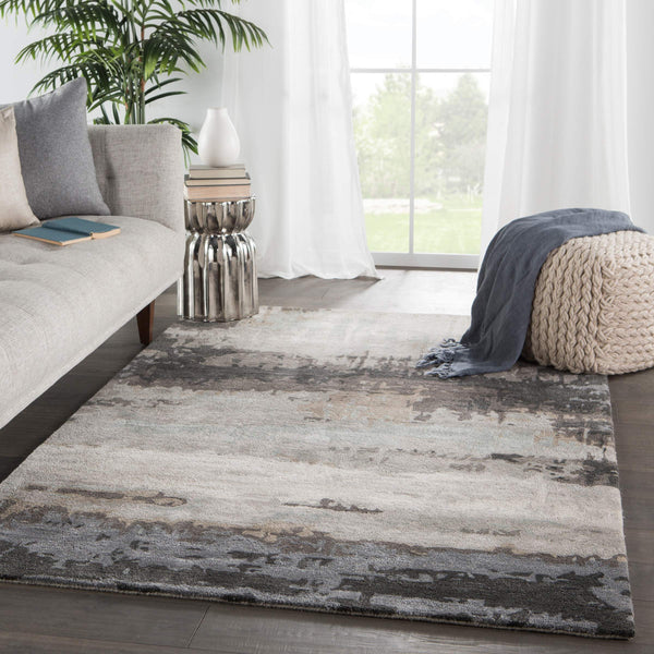 Jaipur Living Jaipur Living Benna Hand Tufted Wool Viscose Abstract Rug Artisan Watercolor Accent Black RUG144746