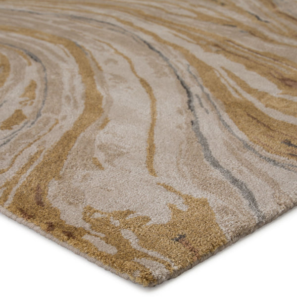 Jaipur Living Jaipur Living Atha Hand-tufted Wool Viscose Abstract Swirl Rug for Entryway or Bath Gold 60% Viscose 40% Wool RUG145774