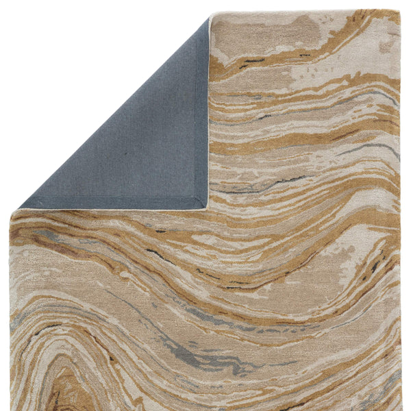 Jaipur Living Jaipur Living Atha Hand-tufted Wool Viscose Abstract Swirl Rug for Entryway or Bath Gold 60% Viscose 40% Wool RUG145774