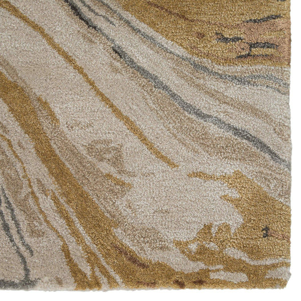 Jaipur Living Jaipur Living Atha Hand-tufted Wool Viscose Abstract Swirl Rug for Entryway or Bath Gold 60% Viscose 40% Wool RUG145774