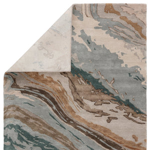 Jaipur Living Genesis Conley Ges37 Tufted Handmade 65% Viscose 35% Wool Contemporary/Modern Abstract Indoor Rug Teal, Light Gray 65% Viscose 35% Wool, 100% Polyester Rug145782