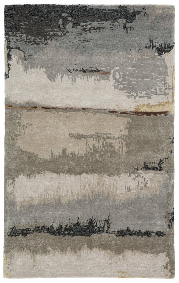 Jaipur Living Genesis Juna Ges38 Tufted Handmade 60% Viscose 40% Wool Contemporary/Modern Abstract Indoor Rug Gray, Taupe 60% Viscose 40% Wool, 100% Polyester Rug145746