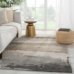 Jaipur Living Genesis Juna Ges38 Tufted Handmade 60% Viscose 40% Wool Contemporary/Modern Abstract Indoor Rug Gray, Taupe 60% Viscose 40% Wool, 100% Polyester Rug145746