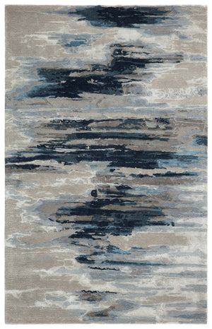 Jaipur Living Genesis Ryenn Ges40 Tufted Handmade 65% Viscose 35% Wool Contemporary/Modern Abstract Indoor Rug Blue, Gray 65% Viscose 35% Wool, 100% Polyester Rug158224