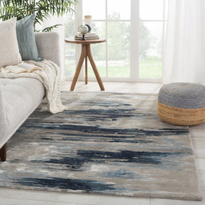 Jaipur Living Genesis Ryenn Ges40 Tufted Handmade 65% Viscose 35% Wool Contemporary/Modern Abstract Indoor Rug Blue, Gray 65% Viscose 35% Wool, 100% Polyester Rug158224