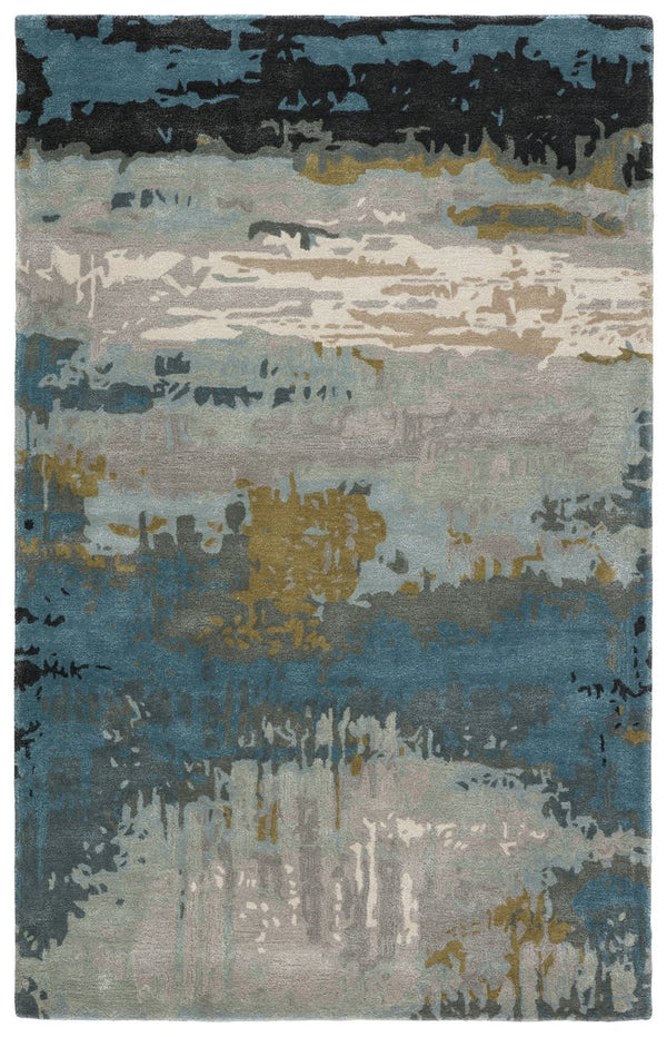 Jaipur Living Genesis Benna Ges41 Tufted Handmade 60% Wool 40% Viscose Contemporary/Modern Abstract Indoor Rug Blue, Green 60% Wool 40% Viscose, 100% Polyester Rug145762