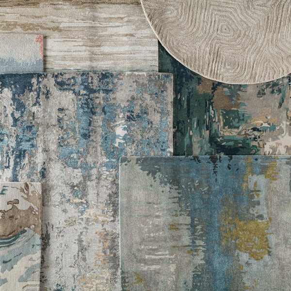 Jaipur Living Genesis Benna Ges41 Tufted Handmade 60% Wool 40% Viscose Contemporary/Modern Abstract Indoor Rug Blue, Green 60% Wool 40% Viscose, 100% Polyester Rug145762