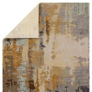 Jaipur Living Genesis Matcha Ges44 Tufted Handmade 65% Viscose 35% Wool Contemporary/Modern Abstract Indoor Rug Gray, Gold 65% Viscose 35% Wool, 100% Polyester Rug145754