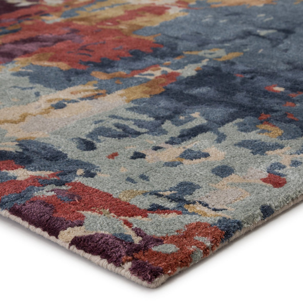 Jaipur Living Genesis Matcha Ges45 Tufted Handmade 65% Viscose 35% Wool Contemporary/Modern Abstract Indoor Rug Red, Blue 65% Viscose 35% Wool, 100% Polyester Rug158225