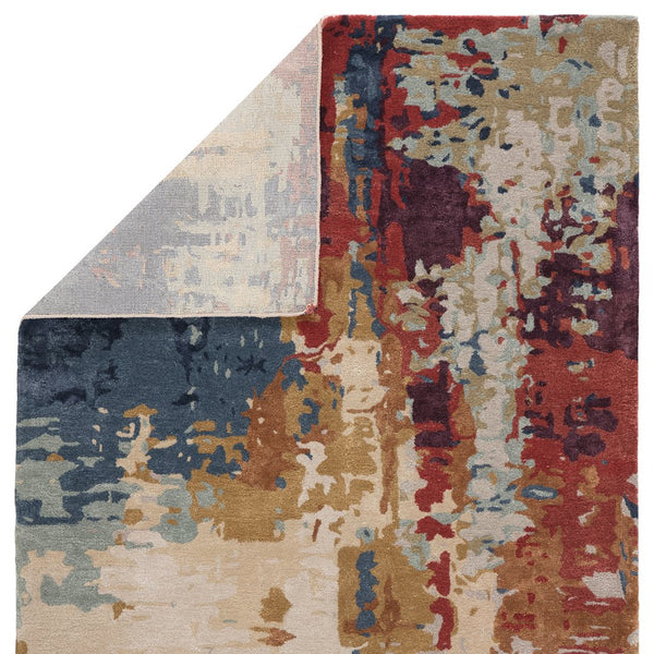 Jaipur Living Genesis Matcha Ges45 Tufted Handmade 65% Viscose 35% Wool Contemporary/Modern Abstract Indoor Rug Red, Blue 65% Viscose 35% Wool, 100% Polyester Rug158225