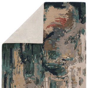 Jaipur Living Genesis Luella Ges46 Tufted Handmade 60% Wool 40% Viscose Contemporary/Modern Abstract Indoor Rug Teal, Taupe 60% Wool 40% Viscose, 100% Polyester Rug145786