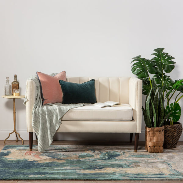 Jaipur Living Genesis Luella Ges46 Tufted Handmade 60% Wool 40% Viscose Contemporary/Modern Abstract Indoor Rug Teal, Taupe 60% Wool 40% Viscose, 100% Polyester Rug145786