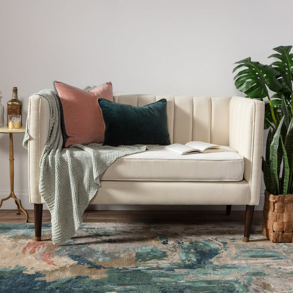 Jaipur Living Genesis Luella Ges46 Tufted Handmade 60% Wool 40% Viscose Contemporary/Modern Abstract Indoor Rug Teal, Taupe 60% Wool 40% Viscose, 100% Polyester Rug145786