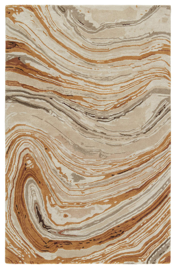 Jaipur Living Jaipur Living Atha Hand Tufted Wool Viscose Abstract Rug for Bedroom or Room Gold 5'X8' RUG151605