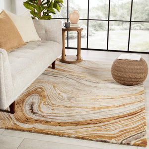 Jaipur Living Jaipur Living Atha Hand Tufted Wool Viscose Abstract Rug for Bedroom or Room Gold 5'X8' RUG151605