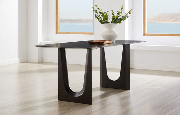 Greenington Hanna Solid Bamboo Dining Table Seats Six with Sculptural Base and Modern Finish GH0001B